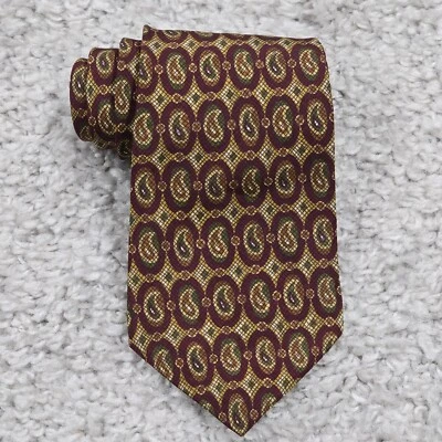 Vintage Chaps Ralph Lauren Neck Tie Brown Paisley 100% Silk Made in USA Foto 1 de 4