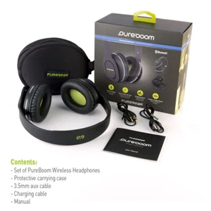 Pure-Gear PureBoom Wireless Bluetooth Over Ear Kopfhörer Schwarz Neu Mint in Box - Bild 1 von 1