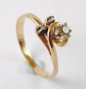 100% Genuine 18k Solid Yellow Gold 0.10 cts Natural Diamond Ring Sz 8 US or Q - Picture 1 of 9