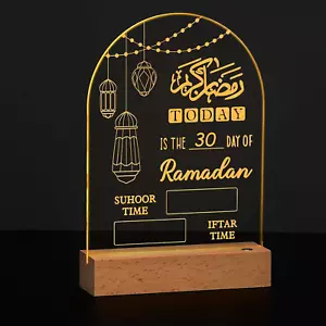 Ramadan Advent Countdown Calendar LED Eid Mubarak Decoration with Erasable Pen C - Picture 1 of 12