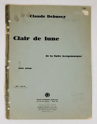 Claude Debussy CLAIR DE LUNE de la suite bergamasque Pour Piano Sheet Music  - Image 1 of 4