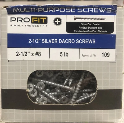 Pro-Fit 282154 Steel Sharp Phillips Drive Bugle Head Deck Screw No.8 x 2-1/2 in. - Image 1 of 2