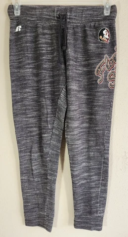 Russell FSU Florida State Seminoles Track Pants Sweatpants Womens Sz Medium Gray Cover