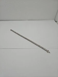 0.20 ctw Diamond Illusion-Set Miracle Plate Tennis Bracelet Sterling Silver 7.5" - Picture 1 of 9