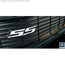 Emblema frontal parafuso em metal 3D cromado branco SS todo Chevy GRILL - Imagem 1 de 4