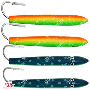 4pcs 6" Fishing Cedar Plugs Rig Tuna Boat Trolling Wood Lure zucchini Green NEW - Picture 1 of 10