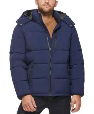 Club Room Puffer Jacket Men's Navy Stretch Hooded Removable Hood Relaxed Fit,XXL - Image 1 of 4