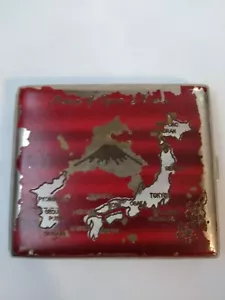 Estuche Cigarrillo Memoria de Japón y Corea Rojo Plata Vintage M44 - Imagen 1 de 3