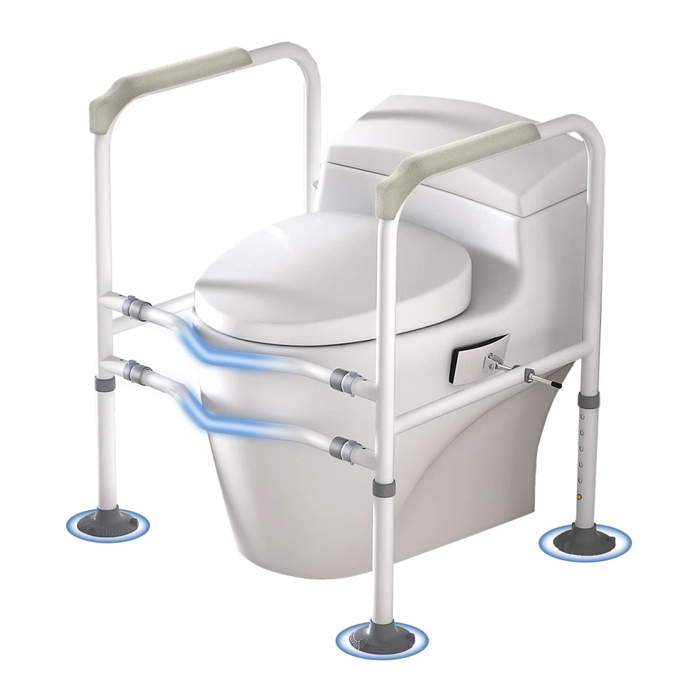 Stabiler Toilettengestell WC Aufstehhilfe 70-82cm, Unterstützung bis 200kg Neu - Bild 1 von 4