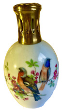 Ancienne lampe Berger HO en porcelaine de Limoges décor oiseaux - N°36