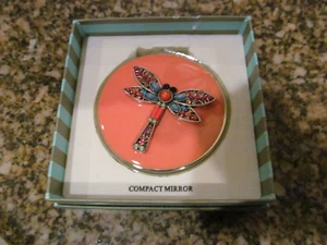 *Spring Street Compact Double Sided Mirror With Rhinestones DRAGON FLY - Picture 1 of 3