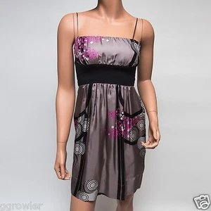 Hype Beige and Pink Silk Spaghetti Strap Dress $143 XS 2 - Picture 1 of 8