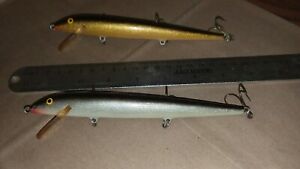 2 RAPALA Floating MINNOW F18 F17 SILVER AND GOLD EARLY HTF FINLAND MADE RARE LOT