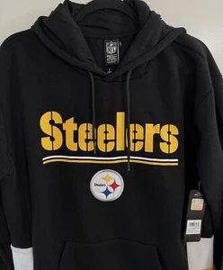 NEW NFL Pittsburgh Steelers Team Apparel Men’s Black Hoodie Sz. M - Picture 1 of 6