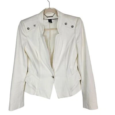 Blazer recortado Casa Blanca Mercado Negro Mujer 2 Marfil Blazer Chaqueta Mujer Foto 1 de 4