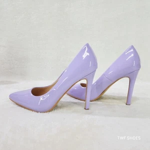 Zapatos de salón de tacón alto de charol púrpura lila glamuroso - Imagen 1 de 9