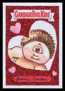 2021 GARBAGE PAIL KIDS FUNNY VALENTINES SY CLOPS JASMINE CONTOIS GLITTER SKETCH - Picture 1 of 2