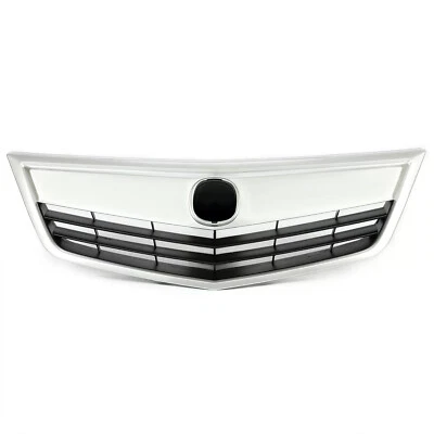 Parrilla superior del parachoques delantero con moldura plateada para Acura TSX 2011 2012 2013 2014 Foto 1 de 4