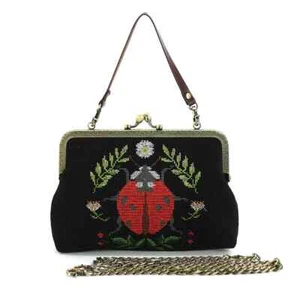 Ladybug Handbag Evening Purse Kiss Lock Fashion Spring Summer Fun Crossbody Gift - Picture 1 of 1