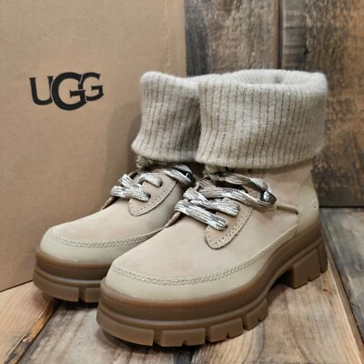 WOMENS US 5 UGG ASHTON HIKER PLATFORM BOOT MUSTARD SEED WATERPROOF LEATHER SUEDE - Image 1 of 4