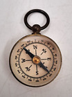 Vintage Brass Pocket Compass The Pathfinder in Leather Case MiniatureT2870 AC197