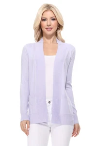Yemak Women's Long Sleeve Open Front Knit Sweater Cardigan Shrug with Pocket - Picture 1 of 33