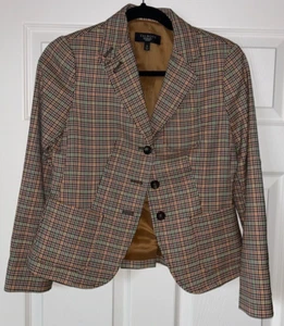 Talbots Houndstooth Check Wool Blazer Jacket Size 2P Lining Petite - Picture 1 of 4