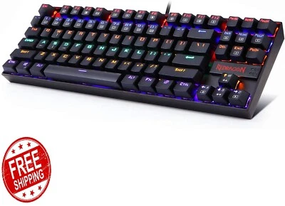Redragon K552 Mechanical Gaming Keyboard RGB LED Rainbow Backlit Wired Keyboard  - Image 1 of 4