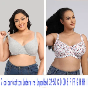 Women Bras Full Cup Non Padded Brassiere Big Boobs Underwear Floral Lingerie Bra - Picture 1 of 23