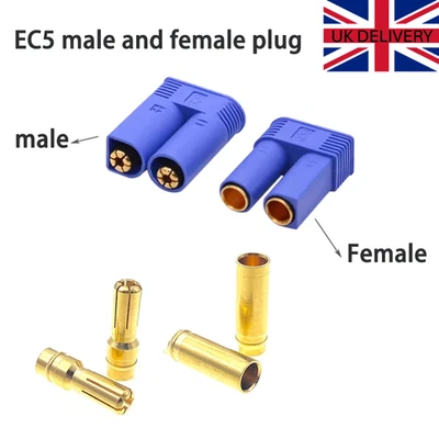 EC5 (5mm bullet/Banana) Male & Female Connectors/Plug Housing RC LiPo 12v 24v DC - Image 1 of 4