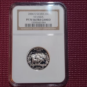 2006-S Silver Proof Nevada 25C - NGC PF70 UCAM State Quarter Ultra Cameo - Picture 1 of 2