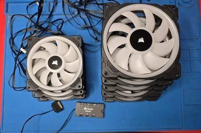 Corsair LL Series LL140 and LL120 RGB  FANS  with RGB Hub - Image 1 of 4