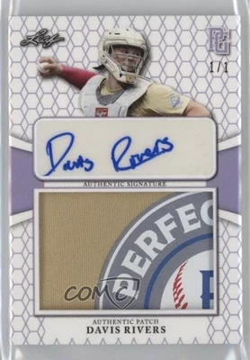 2022 Leaf Perfect Game National Showcase Silver 1/1 Davis Rivers Patch Auto nd3 - Image 1 of 3