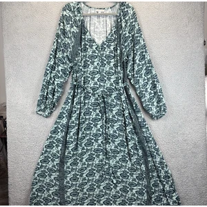 Vestido Knox Rosa Grande Casa Boho Campesino Playa Costero Acampanado Fluido Cinturón 2022 - Imagen 1 de 10