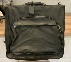 Vintage Hanging Folding Men’s Suit Travel Overnight Weekend Bag Black PU NEW - Picture 1 of 20