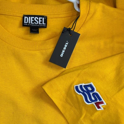 Camiseta masculina diesel amarela autenticada manga curta manga curta GG nova com etiquetas T-Just-867 - Imagem 1 de 4