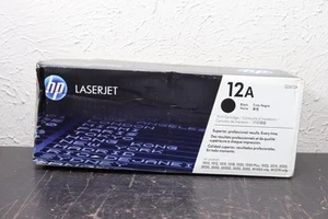HP Q2612A 12A Genuine Toner Cartridge OEM Black 7616A001 New Factory Sealed Box - Picture 1 of 4