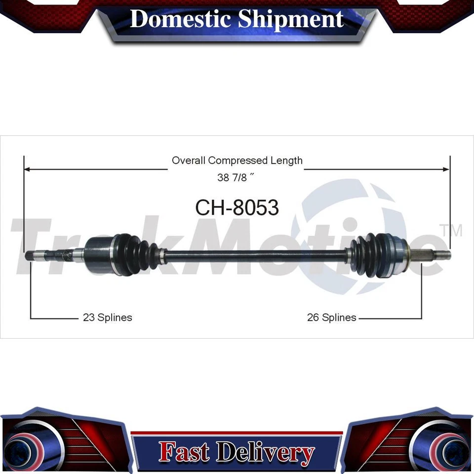 1X Conjunto de junta de eje de transmisión TrakMotive delantero derecho CV para Dodge 400 1983 Foto 1 de 1