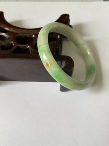 55 mm 100% Natural Green Authentic Burmese Jadeite Jade Bangle - Picture 1 of 5