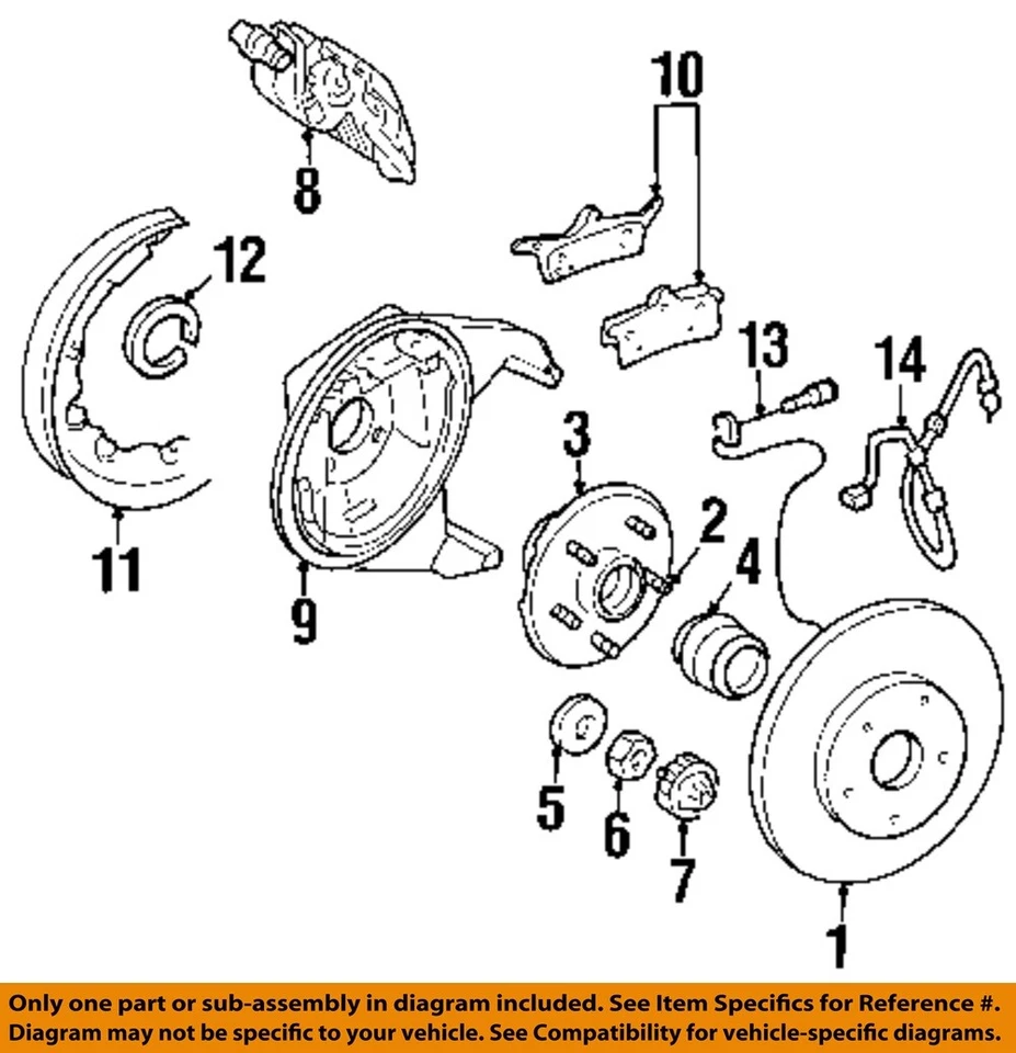 Componentes de freio de suspensão traseira CHRYSLER OEM 93-04 300M - adaptador 4797310 - Imagem 1 de 1