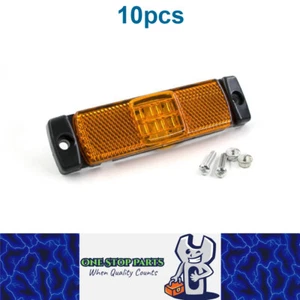 10 x Screw on Amber / Yellow Reflector with 12V/24V 4 LEDs Side Marker Lights - Picture 1 of 8