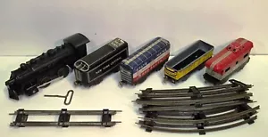 Vintage 1962 MARX Mechanical Wind Up Toy Train Set #472-SM w/Track - Works Good - Picture 1 of 21