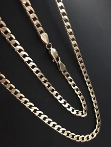 COLLAR ESLABONES SÓLIDOS 18" CADENA BORDILLO ORO 9ct 375 caballeros damas excelente estado - Imagen 1 de 7