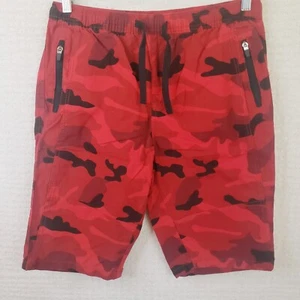 Rocawear Men's M Red Camouflage Elastic Waist Cargo Pocket Shorts - Picture 1 of 12