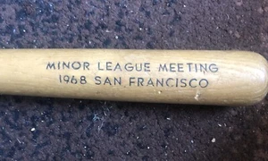 Minor League Meeting 1968 San Francisco Louisville Slugger 125 Mini Baseball Bat - Picture 1 of 9