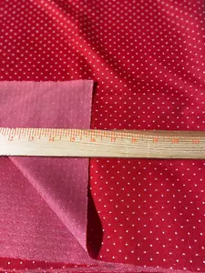 Vintage polyester double knit fabric tiny white dots on red 36" x 60" - Picture 1 of 1