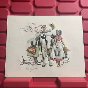 Norman Rockwell bezaubernder Prägedruck 8 x 10 ungerahmt gebraucht Vintage 70er - Bild 1 von 2