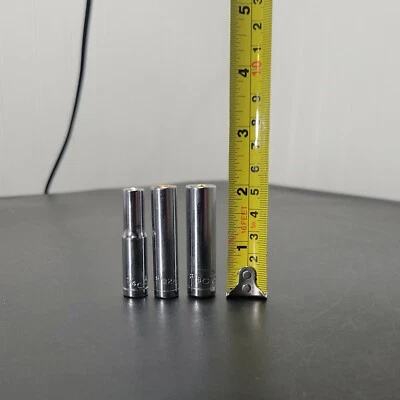 Soquetes profundos Mastercraft 1/4" 9/32" 3/8" SAE 1/4" unidade 6 pontos   - Imagem 1 de 4