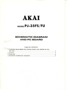 Grabadora de casete estéreo Akai modelo PJ-35FS/FU diagrama esquemático y placa de PC - Imagen 1 de 2