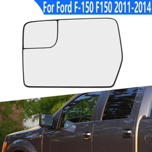 1x Left Side Fits Ford F-150 2011-14 Mirror Glass Heated Spotter With Base Plate - Bild 1 von 6